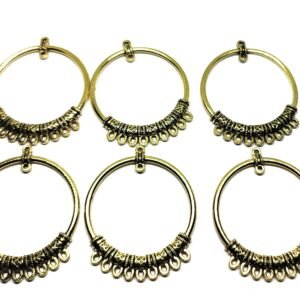 Elevate Your Style with Antique Gold Tone Earring Hoops pack of 3 pairs