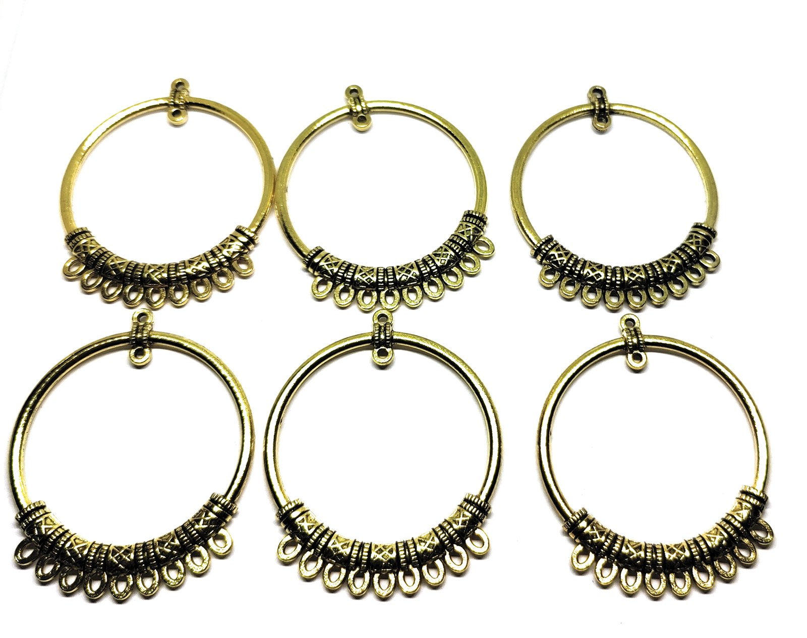Elevate Your Style with Antique Gold Tone Earring Hoops pack of 3 pairs
