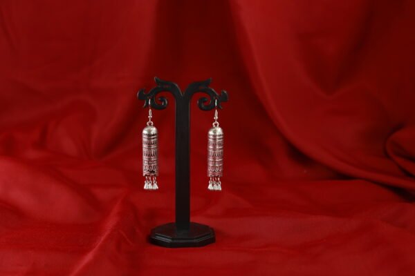 Discover the Elegance of Unique Silver Oxidised Tube Shaped Earrings