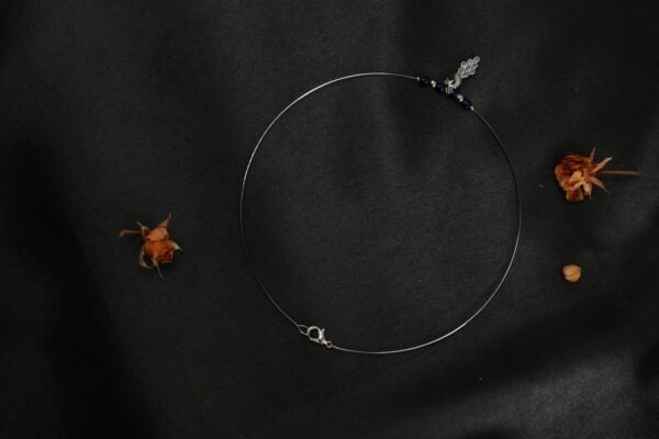 Elegant Minimalistic Silver Choker with Peacock Charm