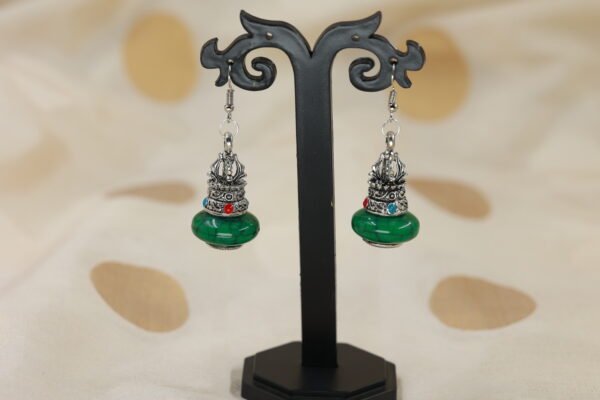 Stunning Green Beaded Nepali Styled Earrings
