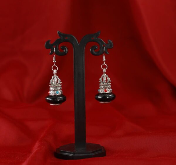 Stunning Black Beaded Nepali Styled Earrings