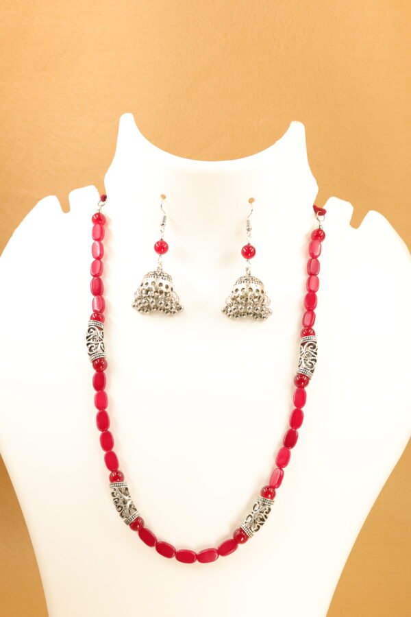 Elegant Maroon Beads Set - Image 3