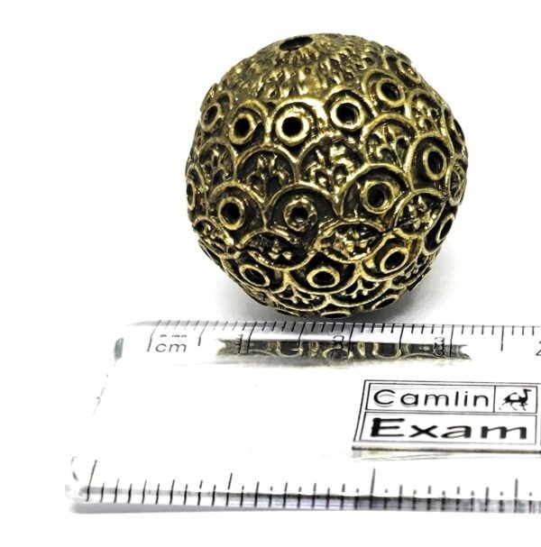 Pack of 4 different Oxidised Gold Metal Beads for Jewellery Making - Image 5