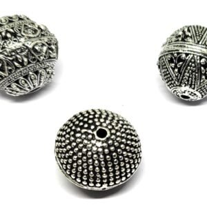 Silver Oxidised Metal Balls - Pack of 5
