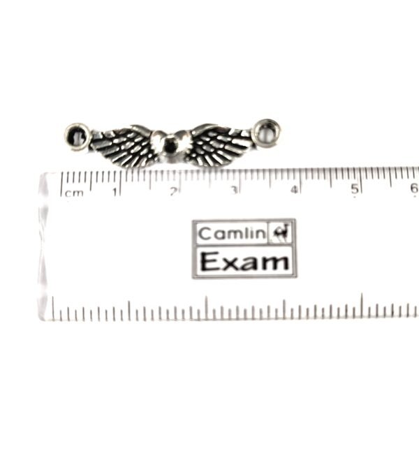 Silver Oxidised Heart Feather Charm Pack of 5
