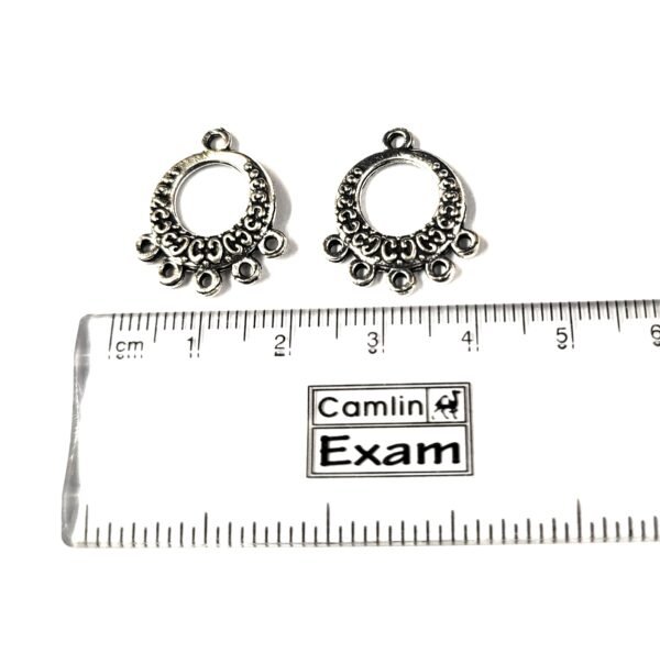 5 Loop Mini Chandbali Oxidised Silver (Pack of 10)