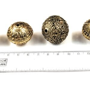 Pack of 4 different Oxidised Gold Metal Beads for Jewellery Making
