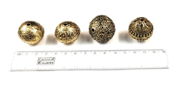 Pack of 4 different Oxidised Gold Metal Beads for Jewellery Making