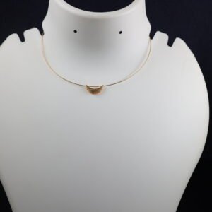 Gold Toned Memory Wire Necklace with Moon shaped pendant