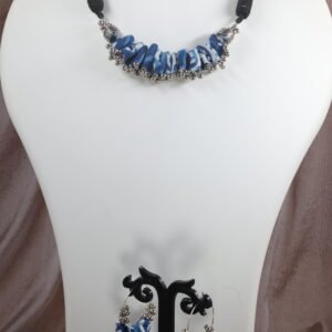 Handmade Fabric Jewellery with Silver Oxidised Jiggles