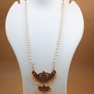 Long Pearl Necklace with Large Kemp Pendant