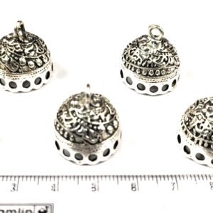 Small Silver Oxidised Jhumka Base Set of 3 Pairs