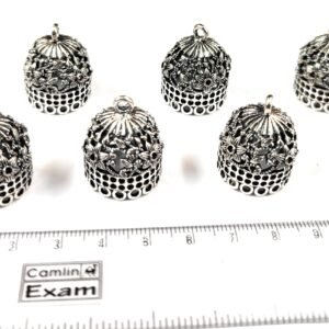 Silver Oxidised Jumka Base Medium Size Pair of 3