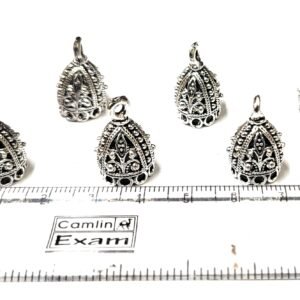 Silver Oxidised Jumka Base Small Size Pair of 3