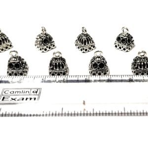 Mini jumka base, silver oxidized pair of 5
