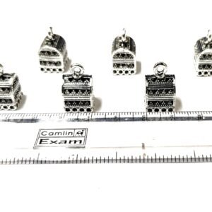 Small sized Silver oxidised jumka base, pair of 3