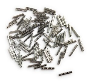 30 - Small silver oxidized tube connectors